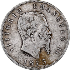 Italy, Vittorio Emanuele II, 5 Lire, 1873, Milan, Silver, VF(20-25), KM:8.3