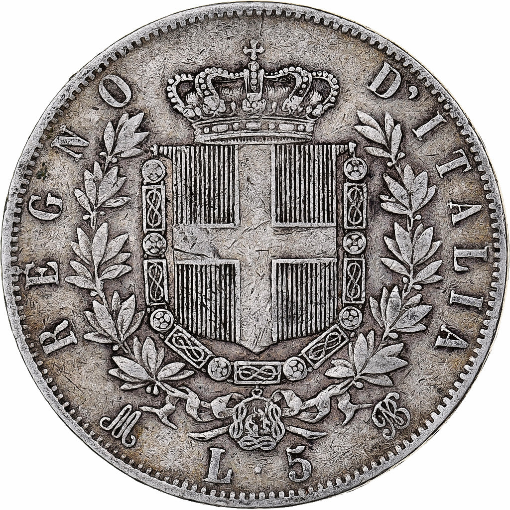 Italy, Vittorio Emanuele II, 5 Lire, 1873, Milan, Silver, VF(20-25), KM:8.3