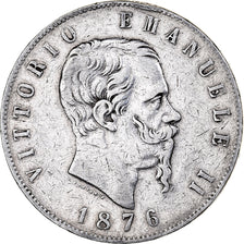Italy, Vittorio Emanuele II, 5 Lire, 1876, Rome, Silver, VF(30-35), KM:8.4
