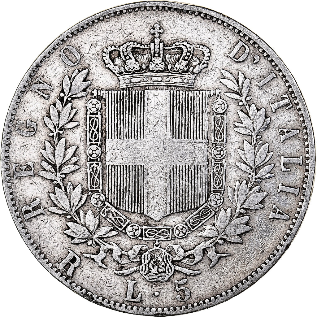 Italy, Vittorio Emanuele II, 5 Lire, 1876, Rome, Silver, VF(30-35), KM:8.4