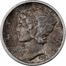 Vereinigte Staaten, Dime, Mercury Dime, 1917, U.S. Mint, Silber, S+, KM:140