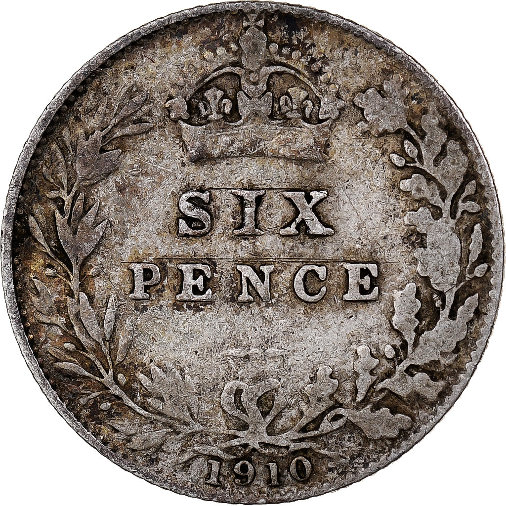 Great Britain, Edward VII, 6 Pence, 1910, Silver, F(12-15), KM:799