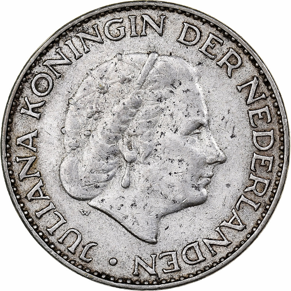 Netherlands, Juliana, Gulden, 1963, Silver, EF(40-45), KM:184