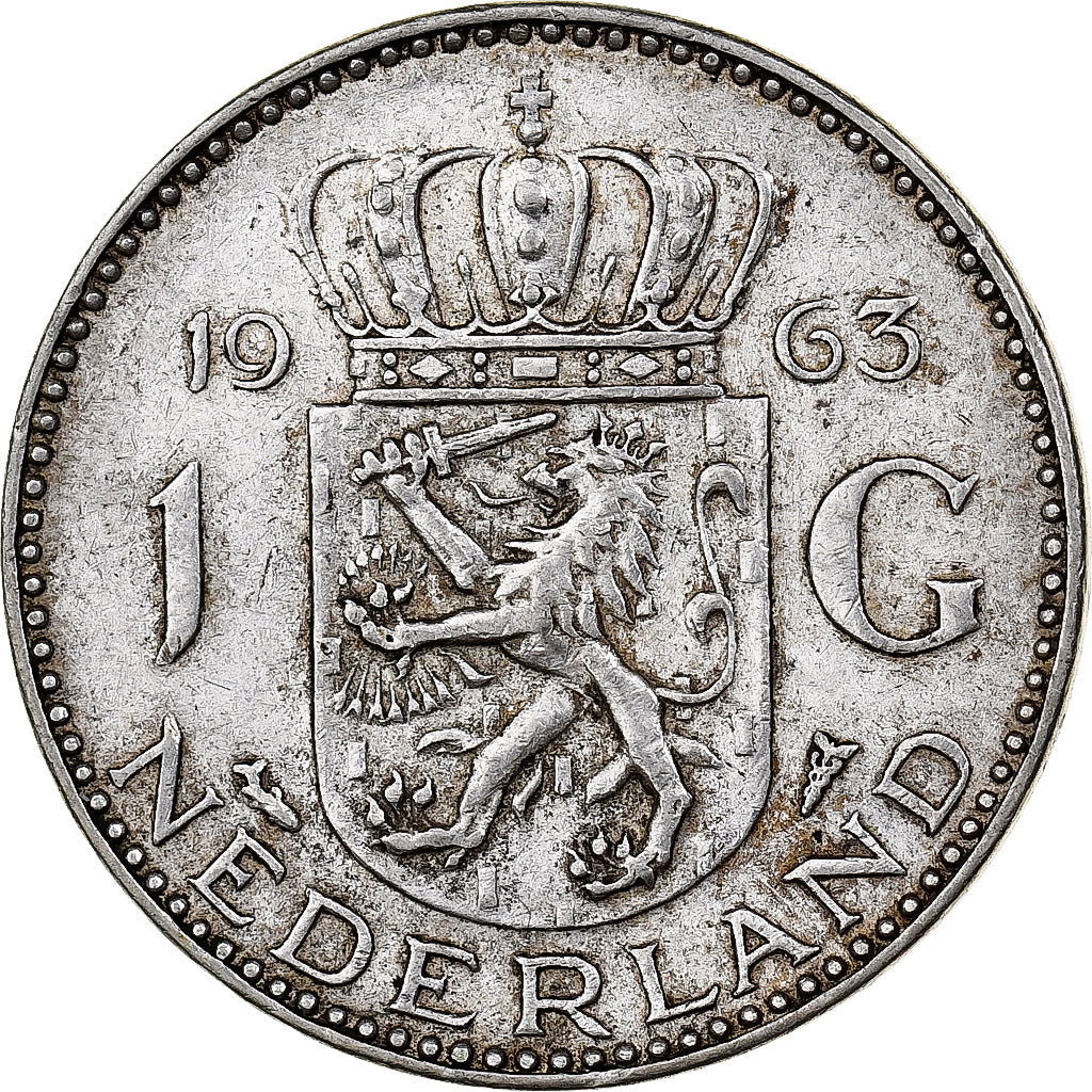 Netherlands, Juliana, Gulden, 1963, Silver, EF(40-45), KM:184