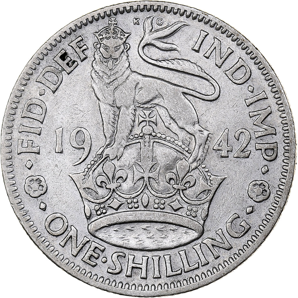 Grande-Bretagne, George VI, Shilling, 1942, Argent, TTB, KM:853