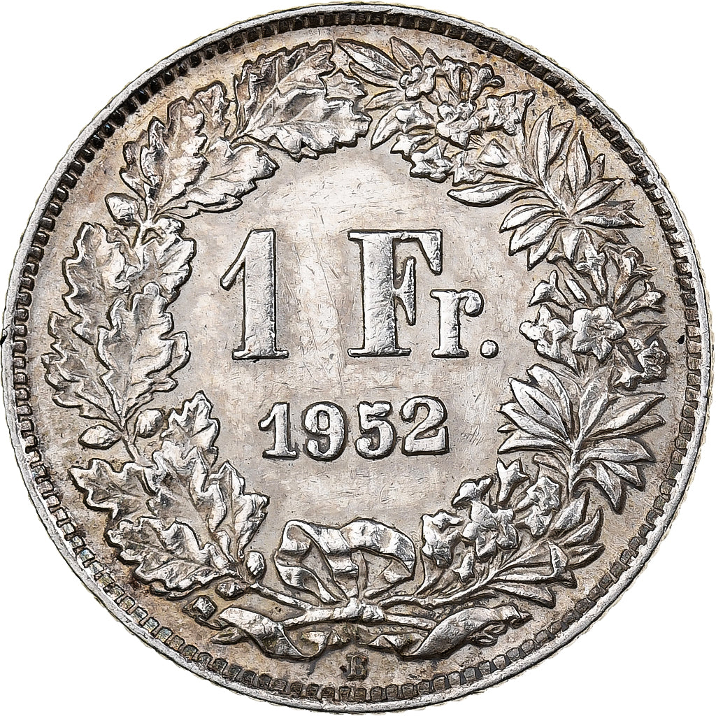 Switzerland, Franc, 1952, Bern, Silver, AU(55-58), KM:24