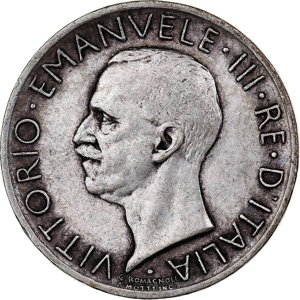 Italia, Vittorio Emanuele III, 5 Lire, 1929, Rome, Argento, BB, KM:67.2