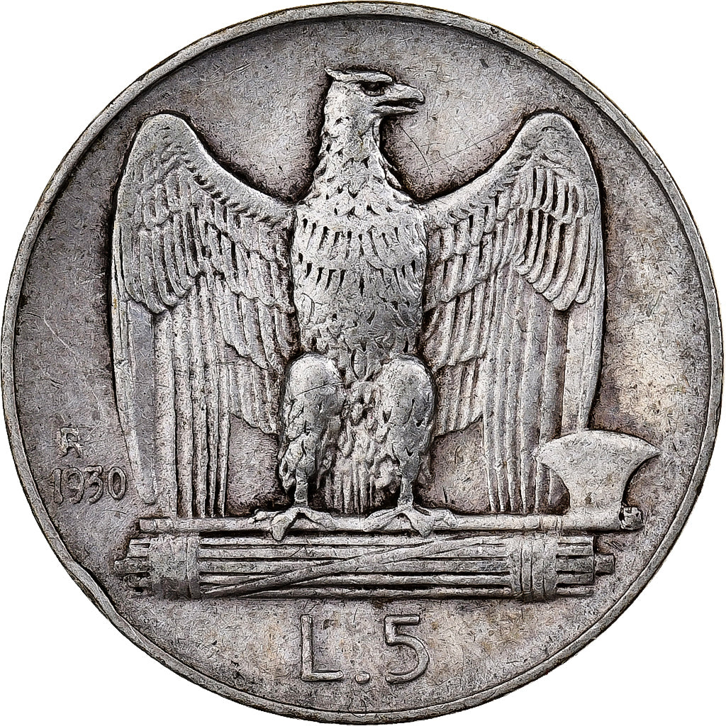 Italy, Vittorio Emanuele III, 5 Lire, 1930, Rome, Silver, EF(40-45), KM:67.1