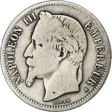 France, Napoléon III, Franc, Napoléon III, 1866, Paris, Argent, TB+, KM:806.1