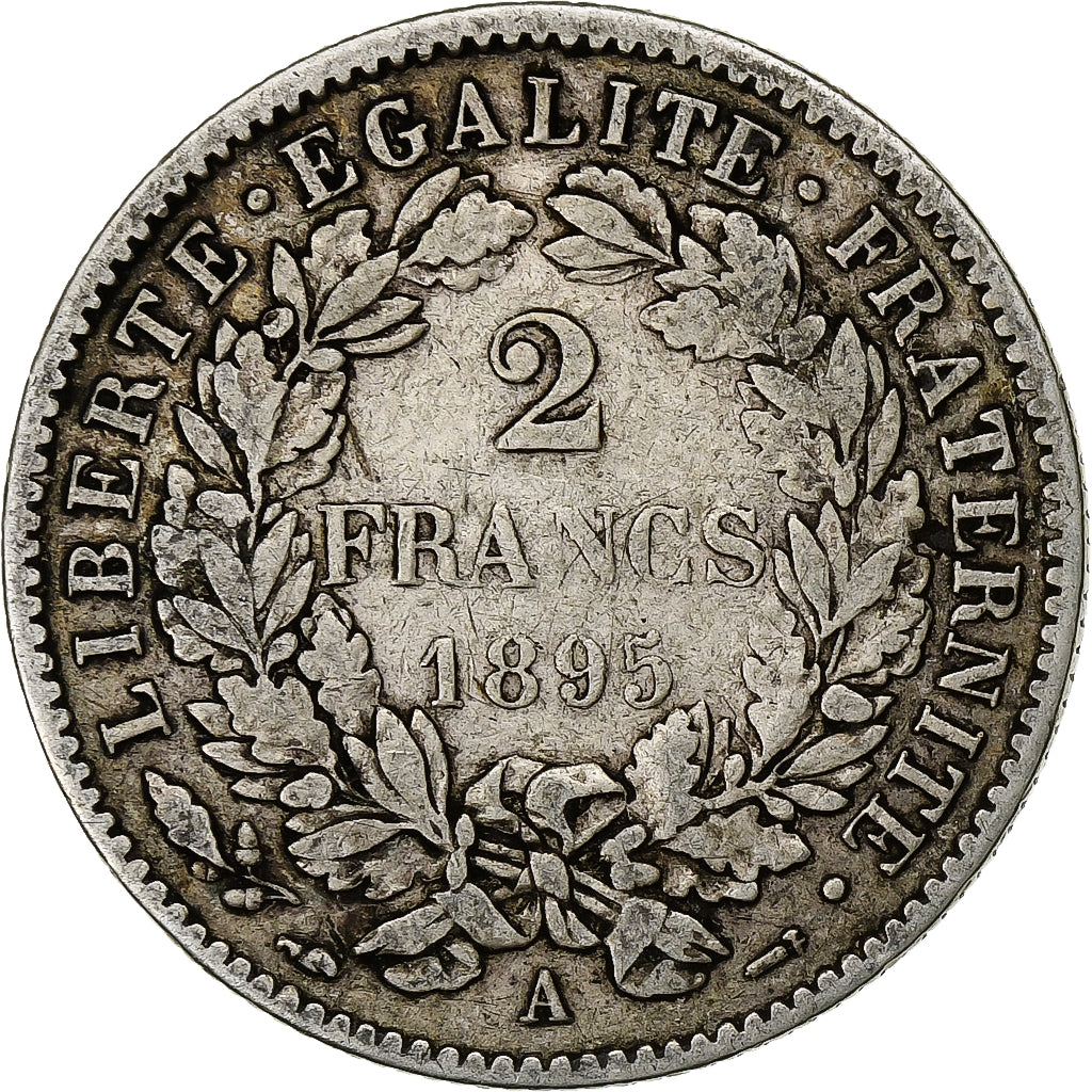 France, 2 Francs, Cérès, 1895, Paris, Silver, VF(30-35), KM:817.1