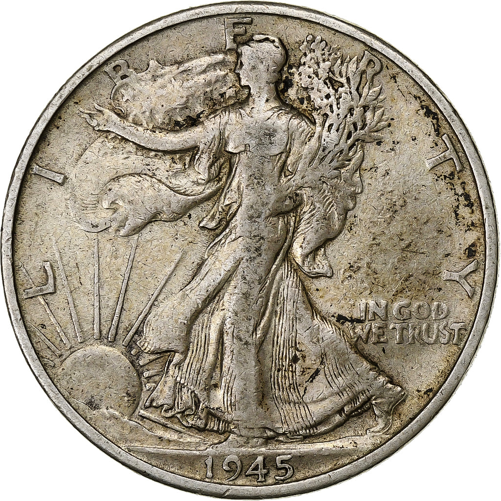 United States, Half Dollar, Walking Liberty Half Dollar, 1945, U.S. Mint, VF
