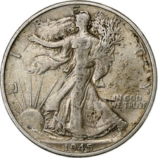 United States, Half Dollar, Walking Liberty Half Dollar, 1945, U.S. Mint, VF