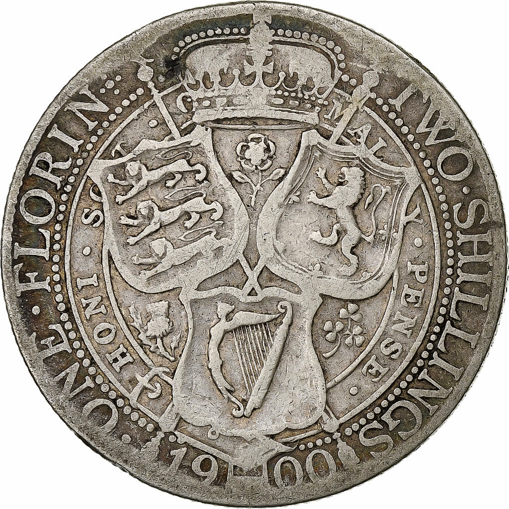 Great Britain, Victoria, Florin, Two Shillings, 1900, Silver, F(12-15), KM:781
