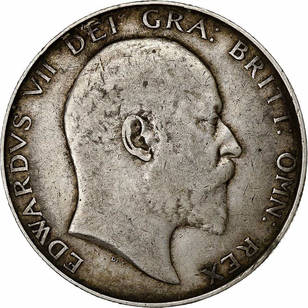 Great Britain, Edward VII, 1/2 Crown, 1907, Silver, VF(30-35), KM:802