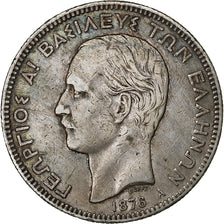 Greece, George I, 5 Drachmai, 1876, Paris, Silver, VF(30-35), KM:47