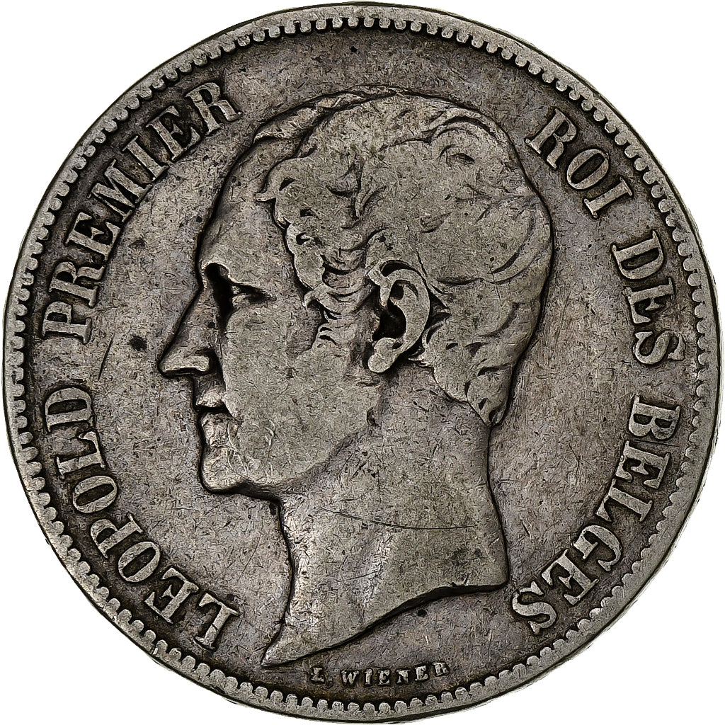 Belgium, Leopold I, 5 Francs, 5 Frank, 1853, Silver, VF(30-35), KM:17