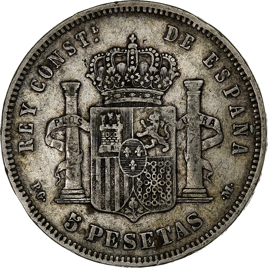 Spain, Alfonso XIII, 5 Pesetas, 1890, Madrid, Silver, VF(30-35), KM:689
