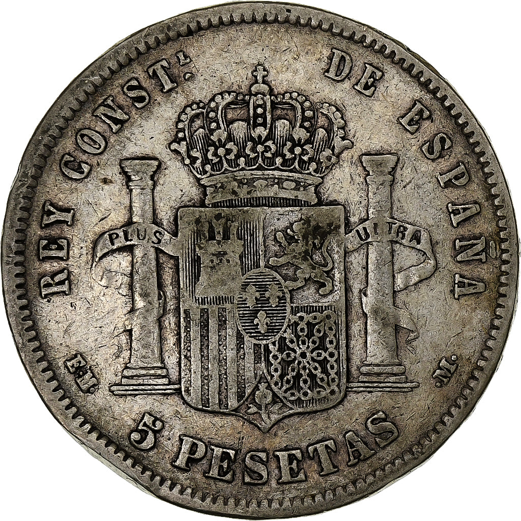 Spain, Alfonso XII, 5 Pesetas, 1878, Madrid, Silver, VF(20-25), KM:676