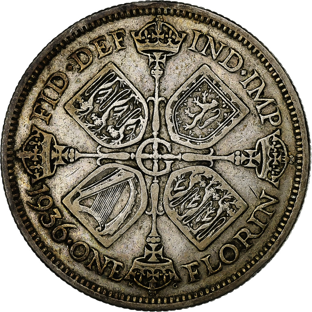 Great Britain, George V, Florin, Two Shillings, 1936, Silver, VF(30-35), KM:834