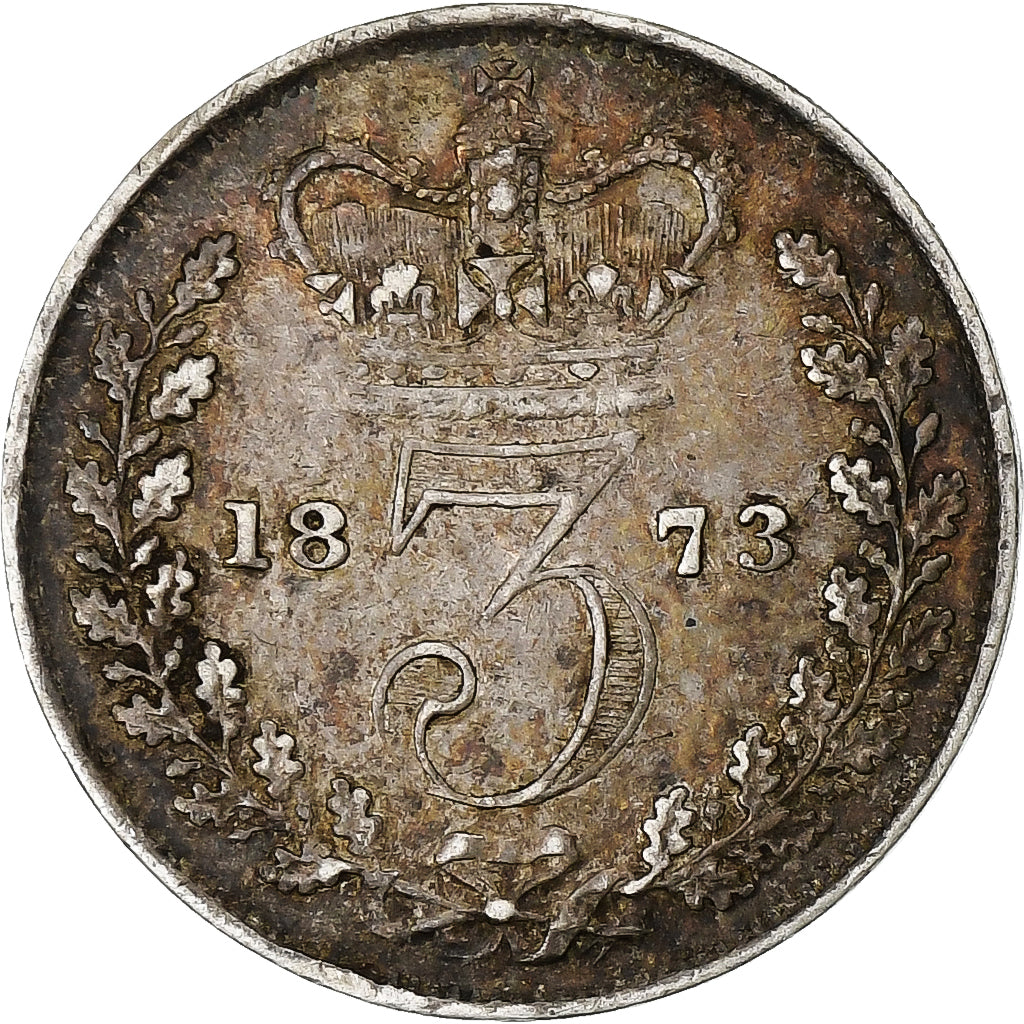 Gran Bretagna, Victoria, 3 Pence, 1873, Argento, MB+, KM:730