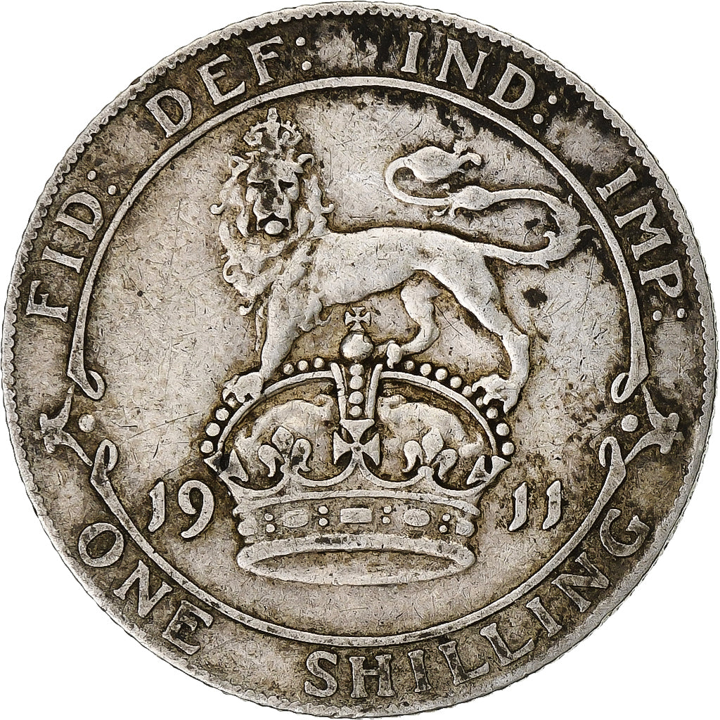 Great Britain, George V, Shilling, 1911, Silver, EF(40-45), KM:816