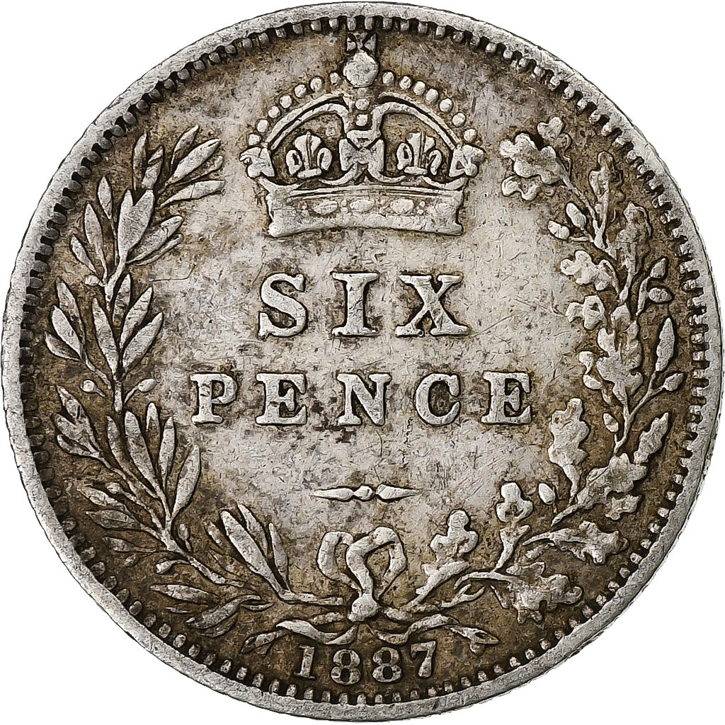 Great Britain, Victoria, 6 Pence, 1887, Silver, EF(40-45), KM:760