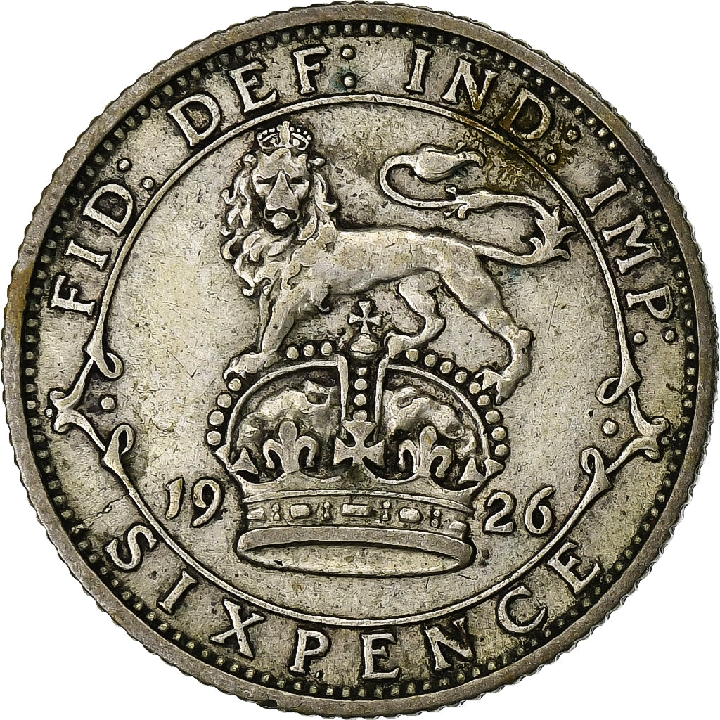 Groot Bretagne, George V, 6 Pence, 1926, Zilver, FR+, KM:815a.2