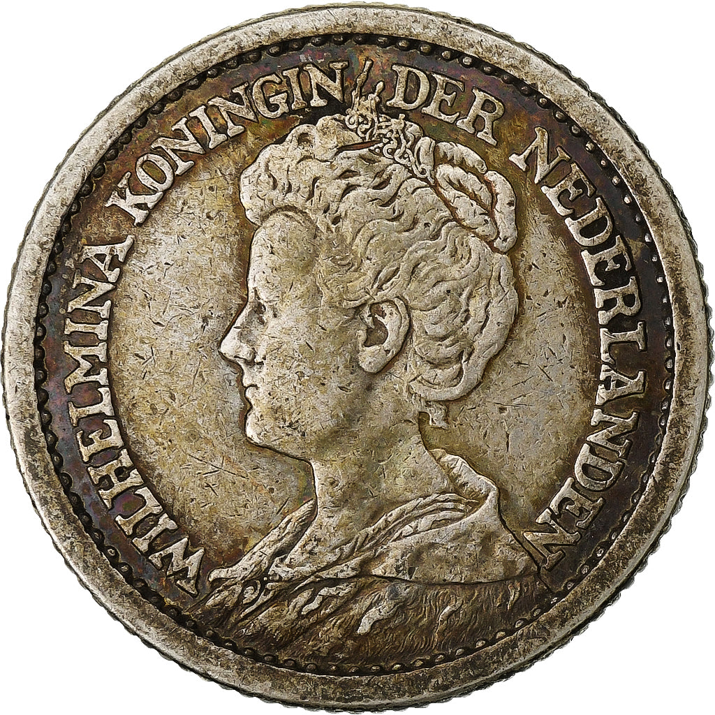 Netherlands, Wilhelmina I, 1/2 Gulden, 1910, Silver, EF(40-45), KM:147