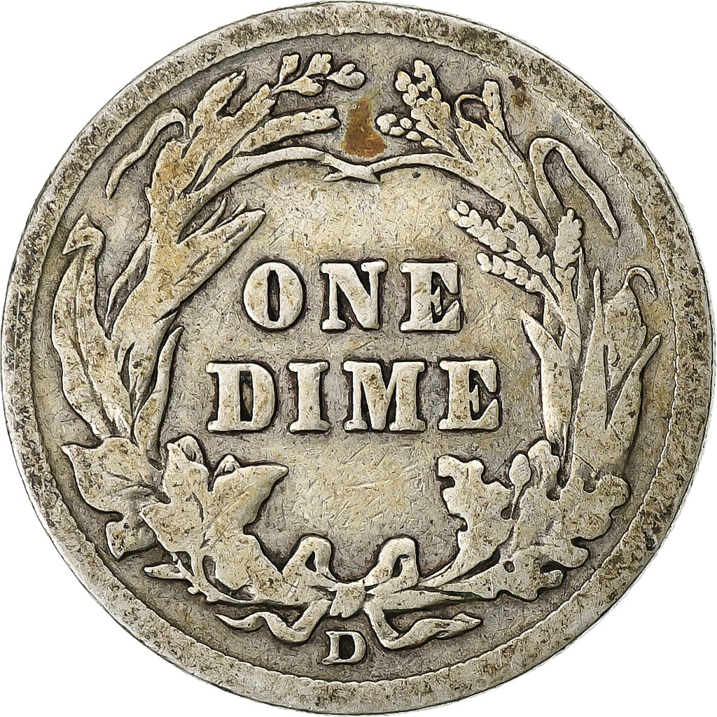 Estados Unidos da América, Dime, Barber Dime, 1914, U.S. Mint, Prata