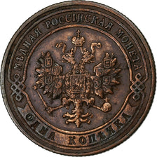 Rusia, Nicholas II, Kopek, 1901, Saint Petersburg, Cobre, MBC+, KM:9.2