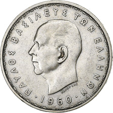 Greece, Paul I, 20 Drachmai, 1960, Silver, EF(40-45), KM:85