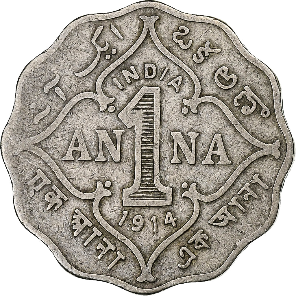 INDIA-BRITS, George V, Anna, 1914, Cupro-nikkel, FR, KM:513