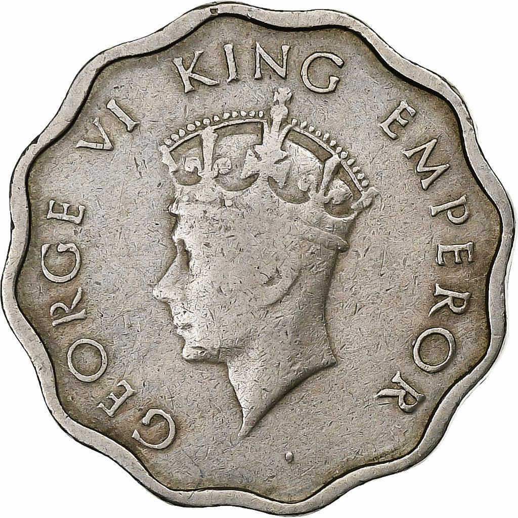 INDIA-BRITISH, George VI, Anna, 1939, Kupfer-Nickel, S, KM:537