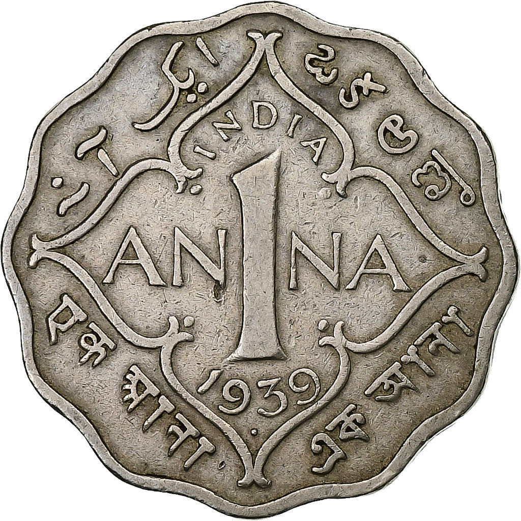 INDIA-BRITISH, George VI, Anna, 1939, Kupfer-Nickel, S, KM:537