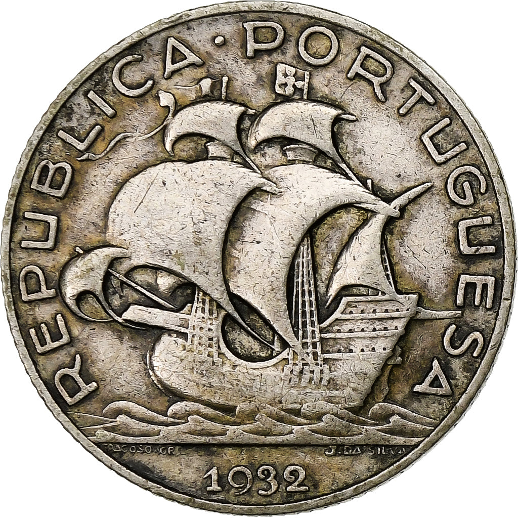 Portugal, 2-1/2 Escudos, 1932, Silver, EF(40-45), KM:580