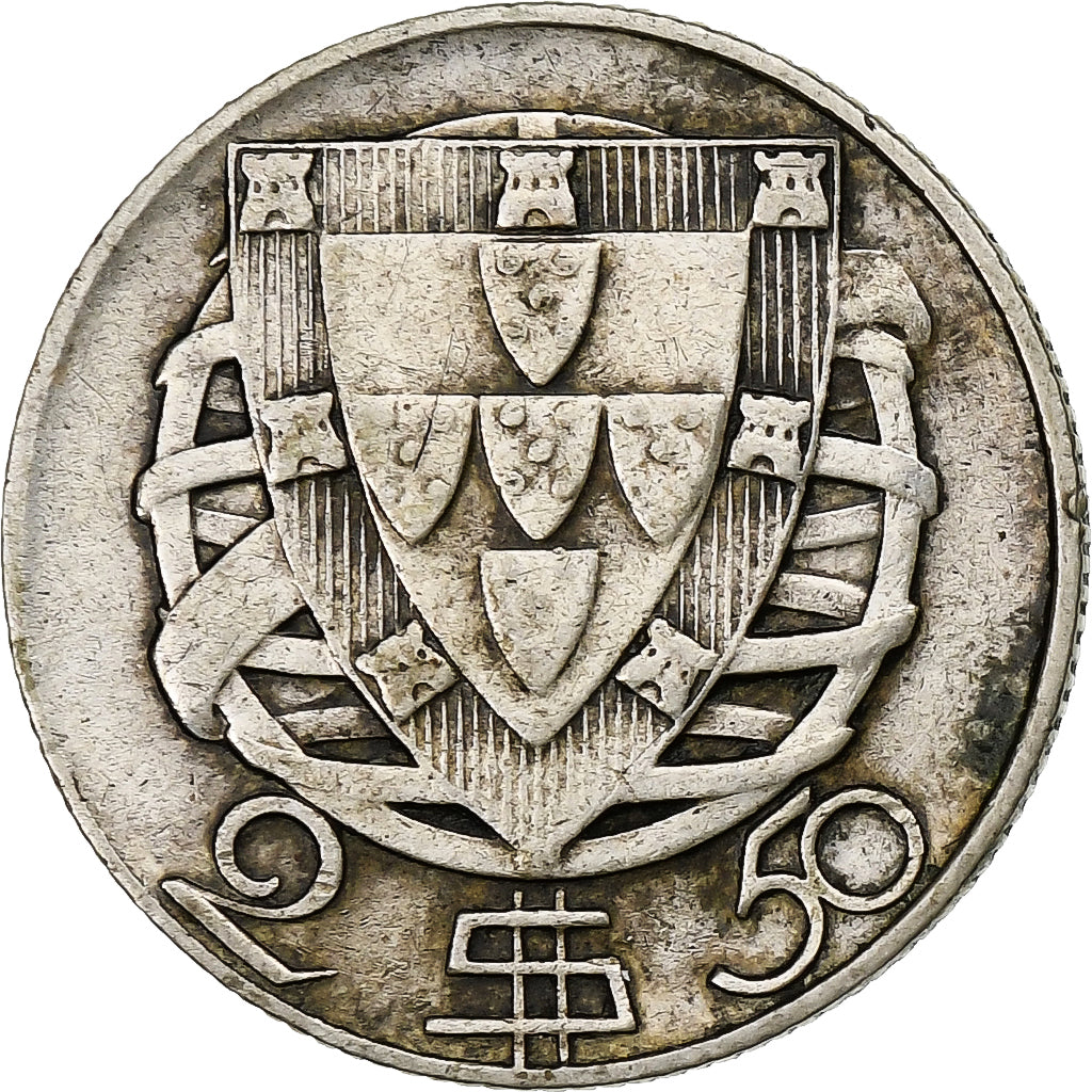 Portugal, 2-1/2 Escudos, 1932, Silver, EF(40-45), KM:580