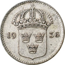 Sweden, Gustaf V, 10 Öre, 1936, Silver, EF(40-45), KM:780
