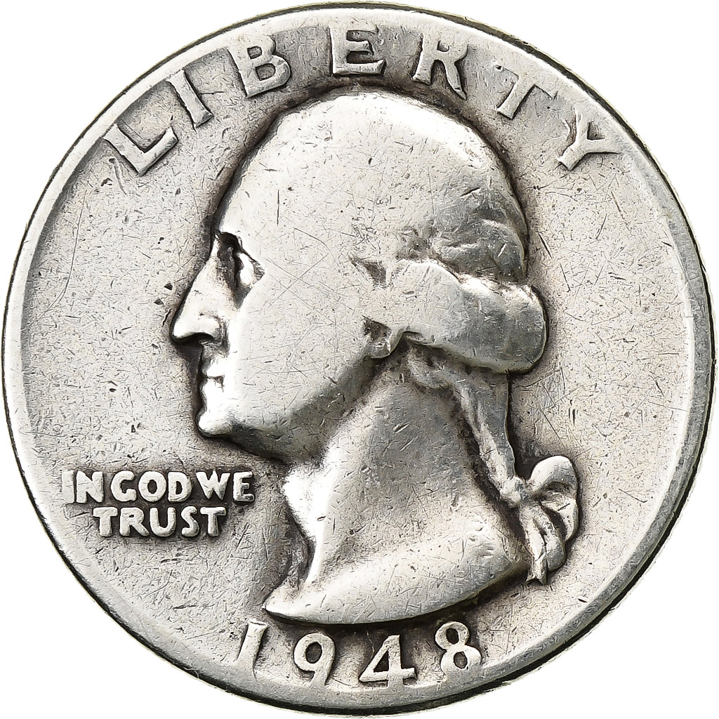 United States, Quarter, Washington Quarter, 1948, U.S. Mint, Silver, VF(20-25)