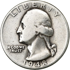 United States, Quarter, Washington Quarter, 1948, U.S. Mint, Silver, VF(20-25)