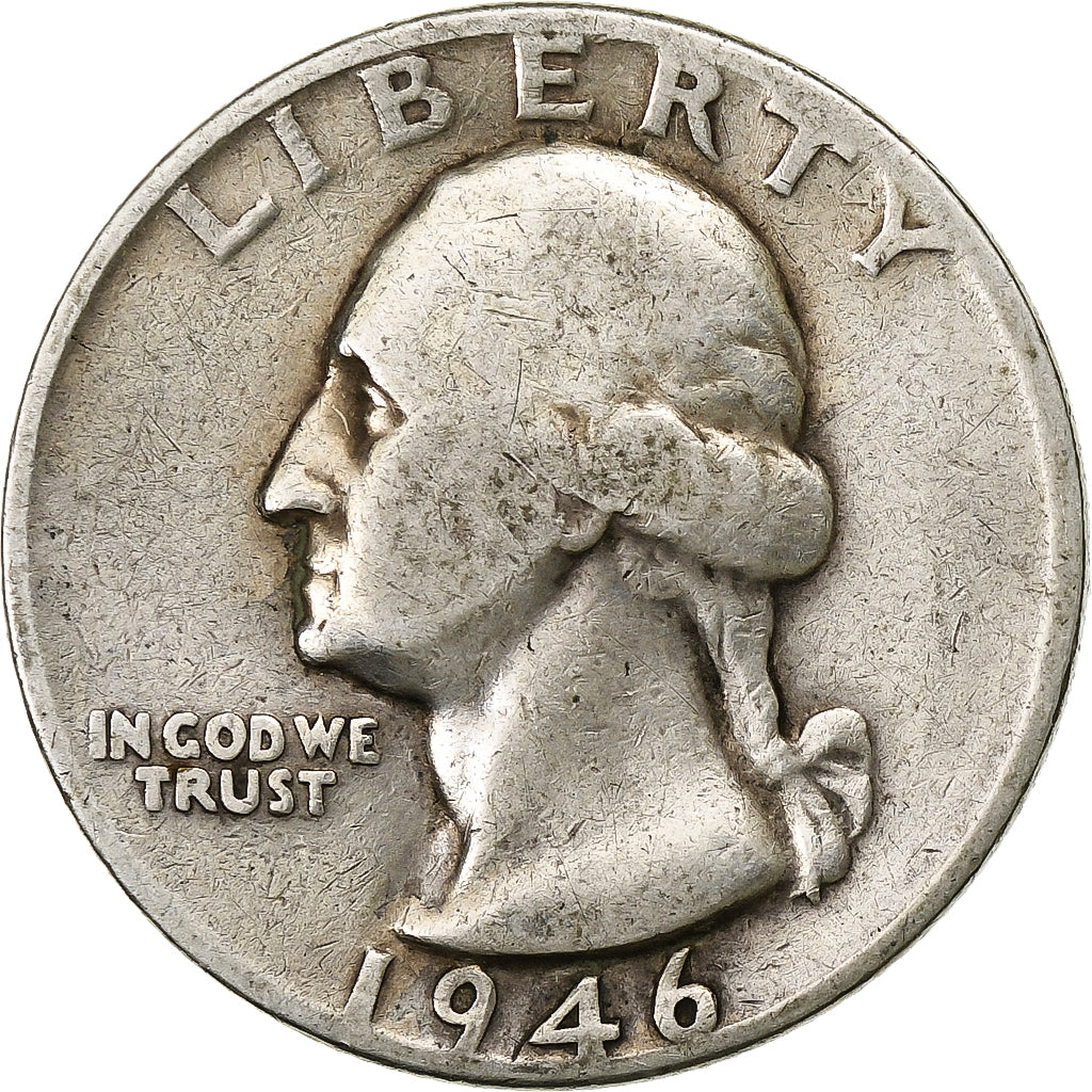 United States, Quarter, Washington Quarter, 1946, U.S. Mint, Silver, VF(20-25)