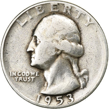 United States, Quarter, Washington Quarter, 1953, U.S. Mint, Silver, VF(30-35)