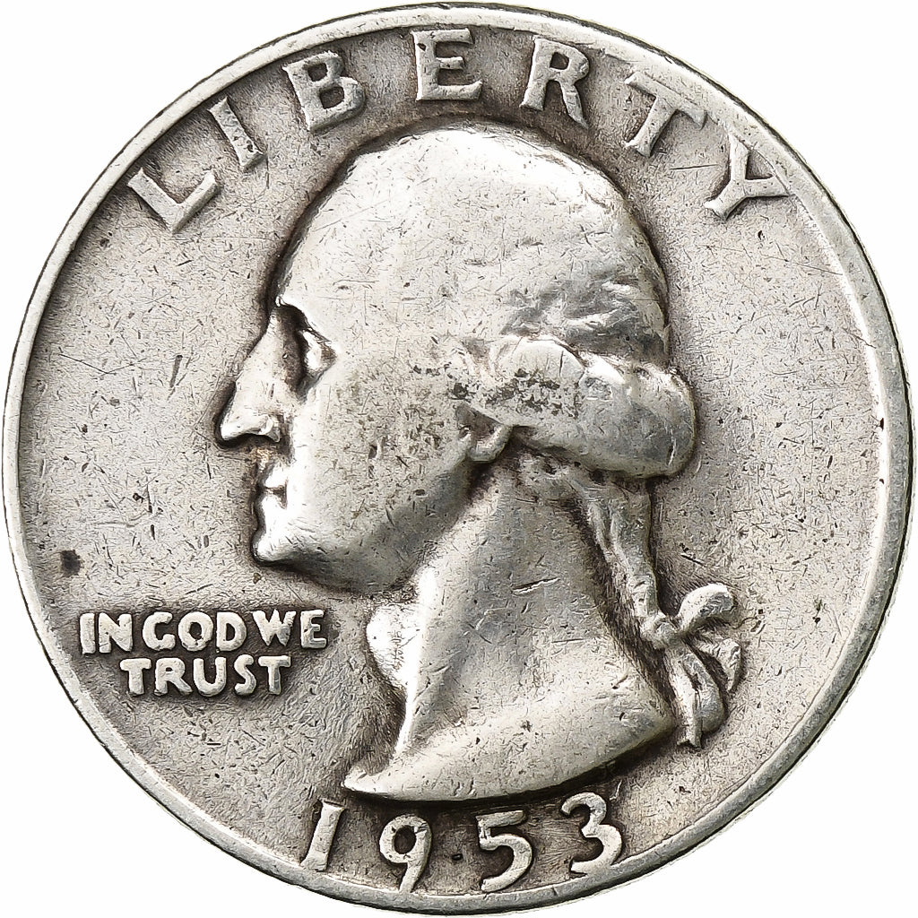 États-Unis, Quarter, Washington Quarter, 1953, U.S. Mint, Argent, TB+, KM:164