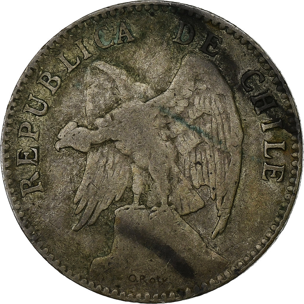 Chile, 20 Centavos, 1920, Santiago, Silver, VF(30-35), KM:151.3