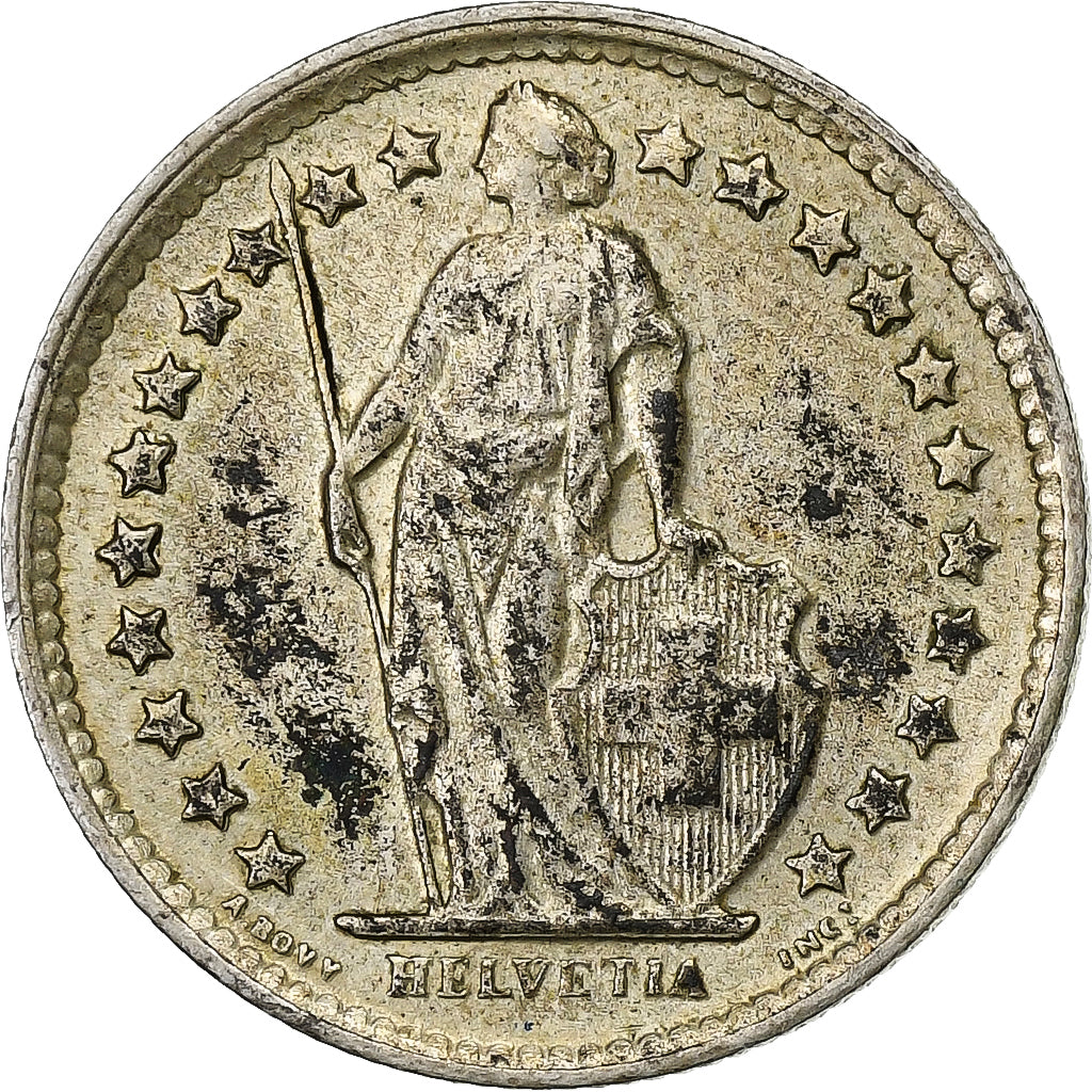 Suiza, 1/2 Franc, 1963, Bern, Plata, BC+, KM:23