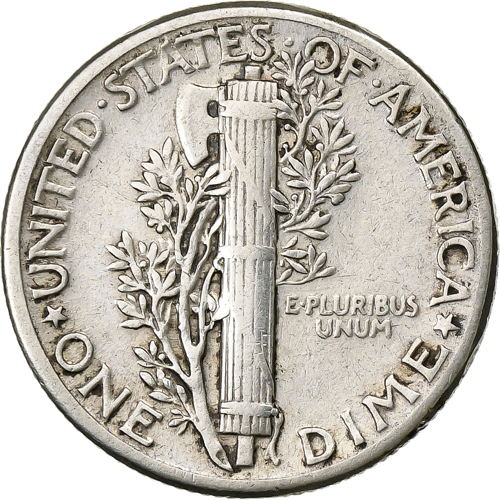 États-Unis, Dime, Mercury Dime, 1943, U.S. Mint, Argent, TB+, KM:140
