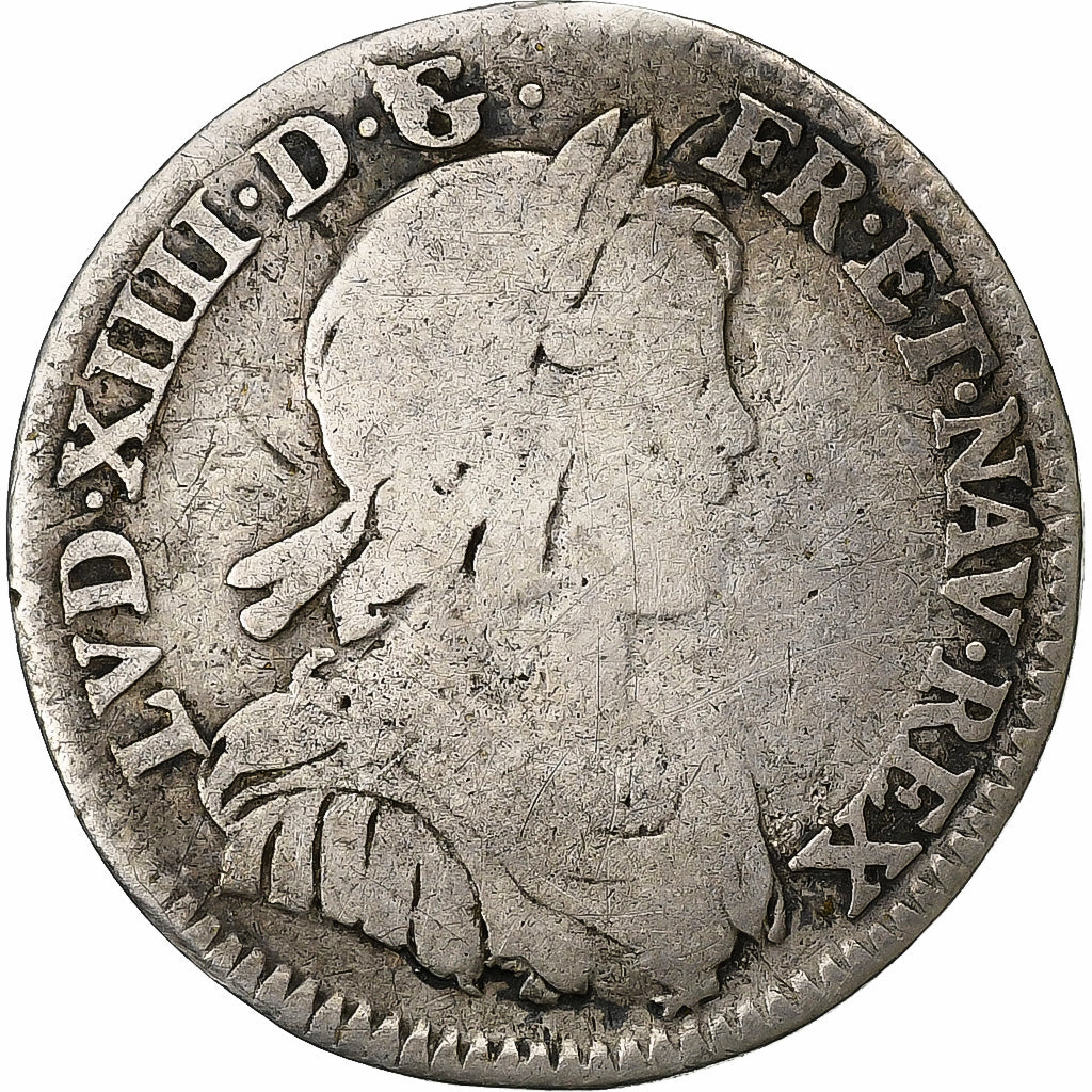 Frankreich, Louis XIV, 1/12 ECU, 10 Sols, 1/12 Écu à la mèche courte, 1644
