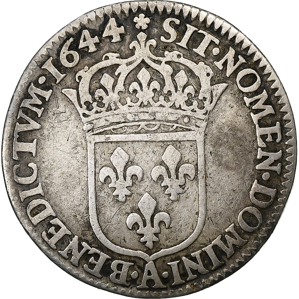 Frankreich, Louis XIV, 1/12 ECU, 10 Sols, 1/12 Écu à la mèche courte, 1644