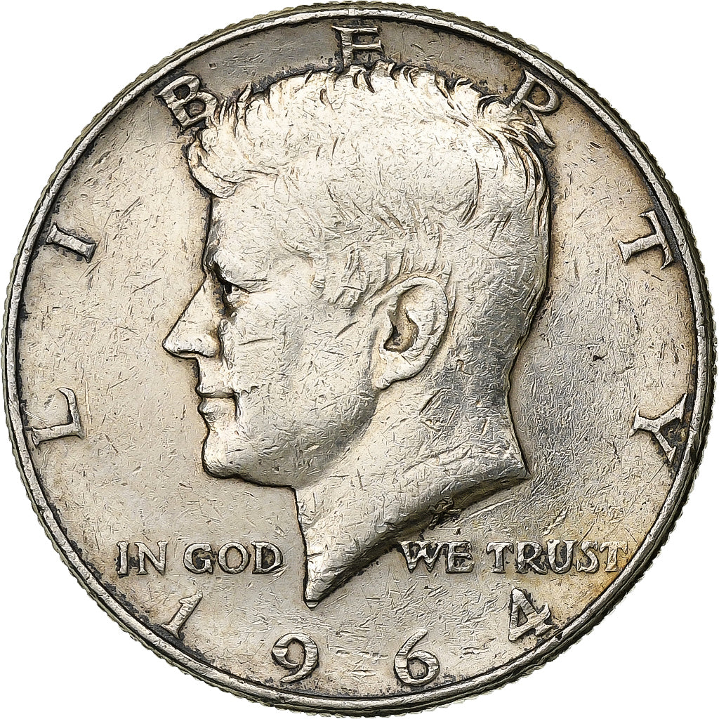 United States, Half Dollar, Kennedy Half Dollar, 1964, US Mint, Silver, AU 50-53