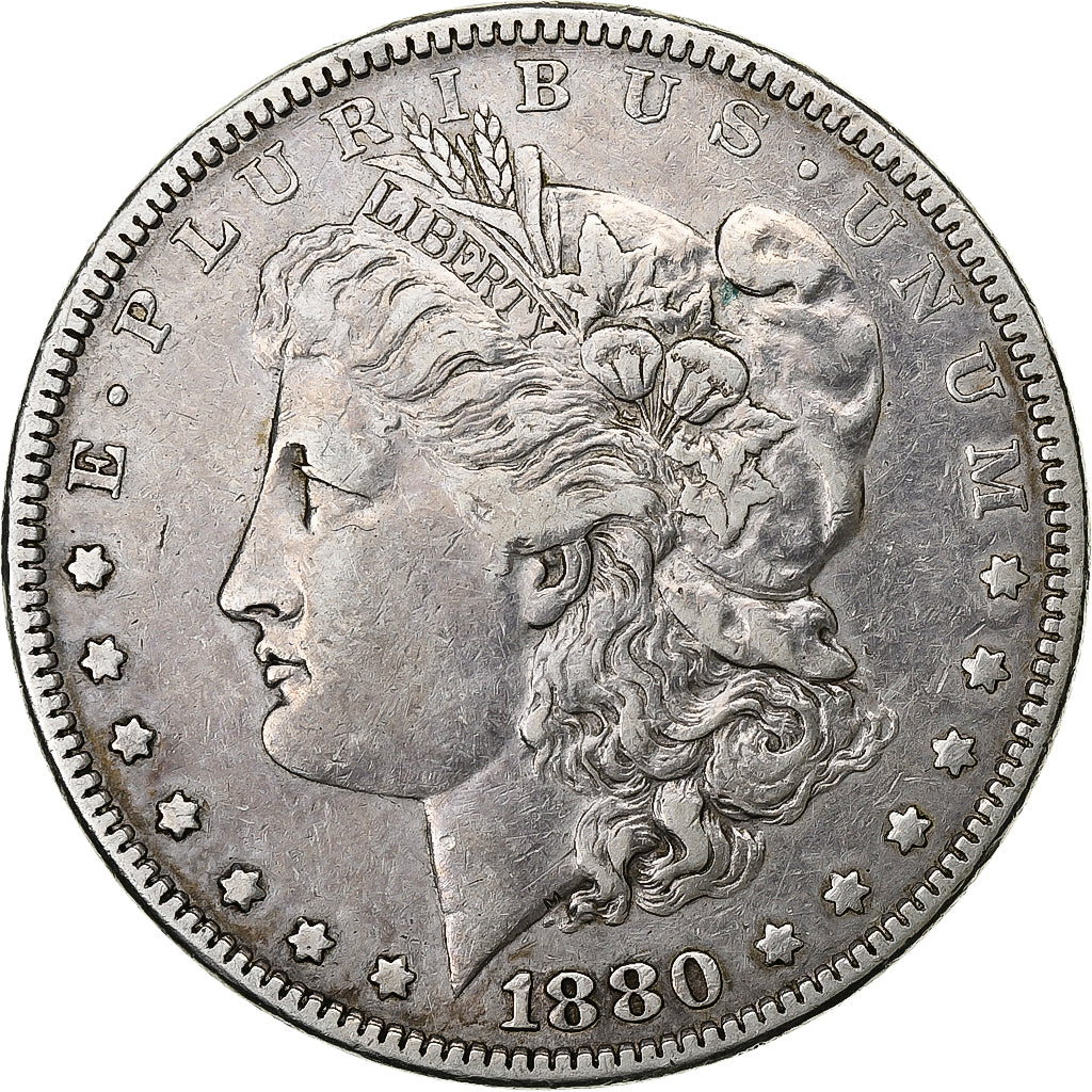United States, Dollar, Morgan Dollar, 1880, U.S. Mint, Silver, AU(50-53), KM:110