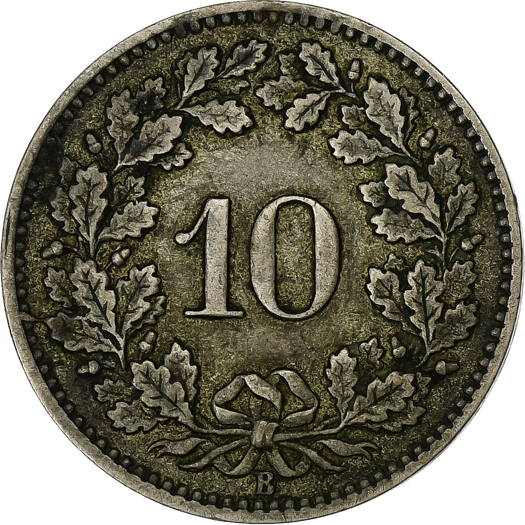 Suiza, 10 Rappen, 1876, Bern, Vellón, MBC, KM:6